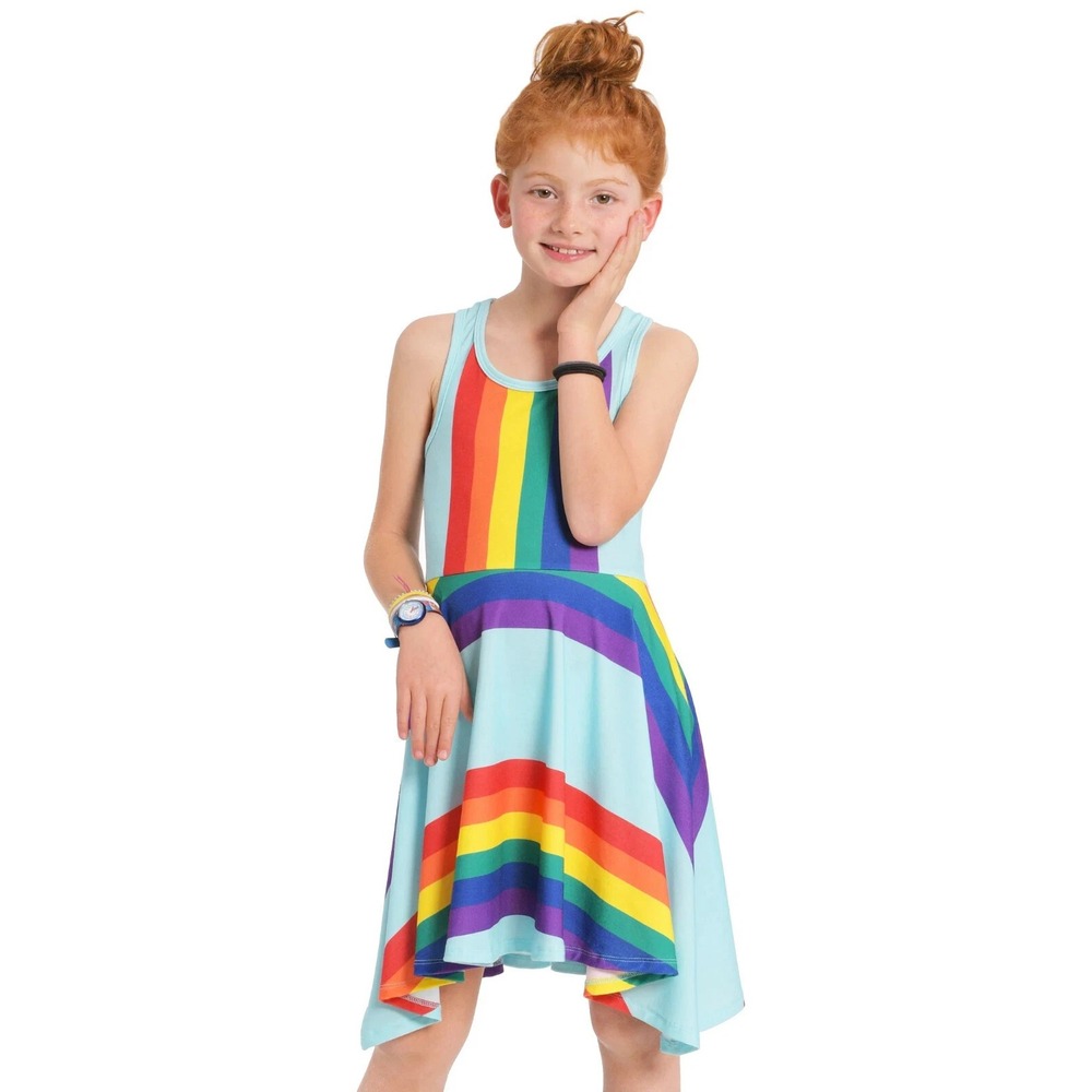 Truly Me Hannah Banana Girls sz 10 Colorful Rainbow Fun Tween Summer Dress NWT